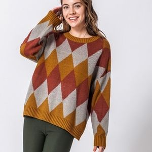 oversized argyle sweater